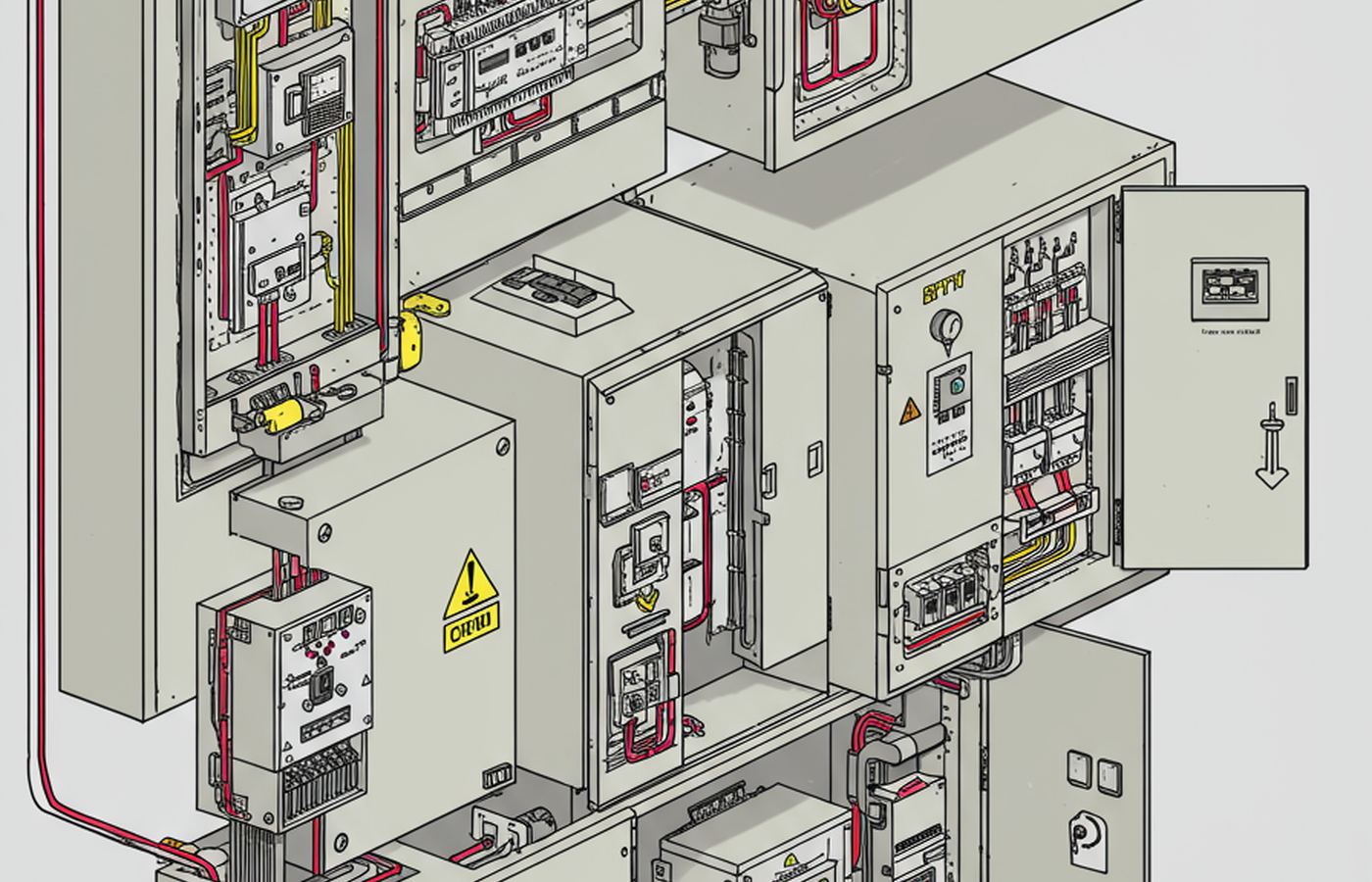 Ilustracion técnica de tableros eléctricos